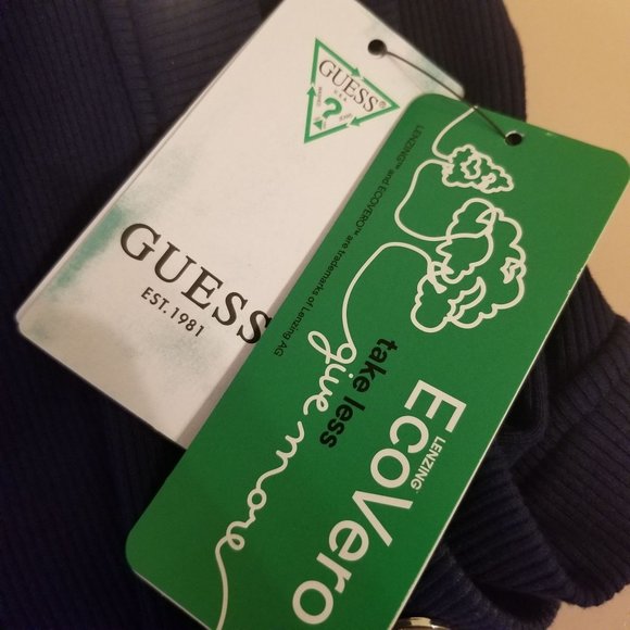 Guess M NWT Slim Midi Dress Boat Neck SECRET BLUE IRENE Knit - Picture 11 of 11